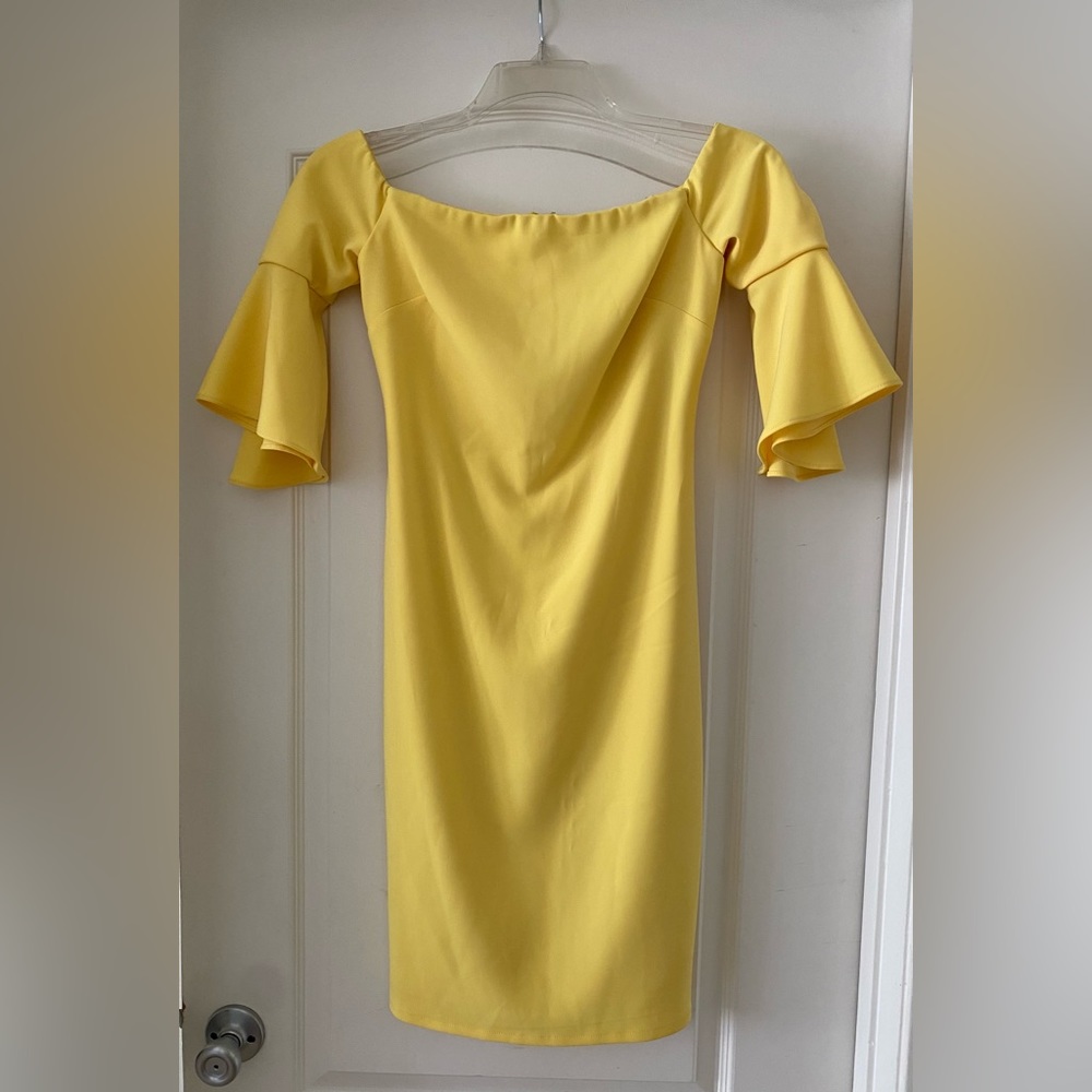 Laundry by Shelli Segal Off-Shoulder Bell Sleeve Spring Cocktail Dress